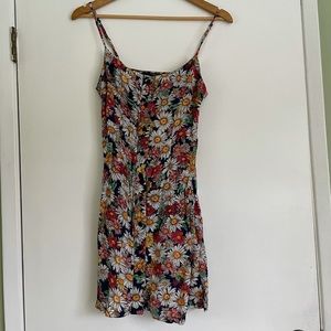 Reformation Floral Colorful Short Dress Button Up